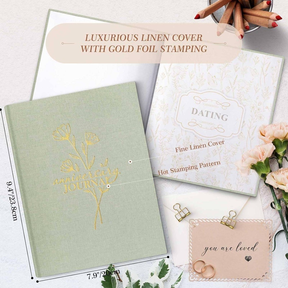 LANPN Anniversary Journal Memory Book Couples Sage Green 9.4x7.9‎ New